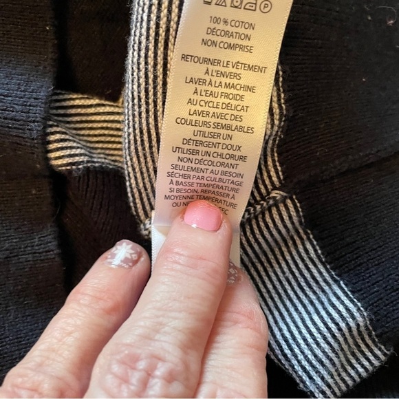 Daniel Bishop Collection Navy Trim-Zipup Cardigan sweater-100% Cotton-Size Large - Picture 13 of 15